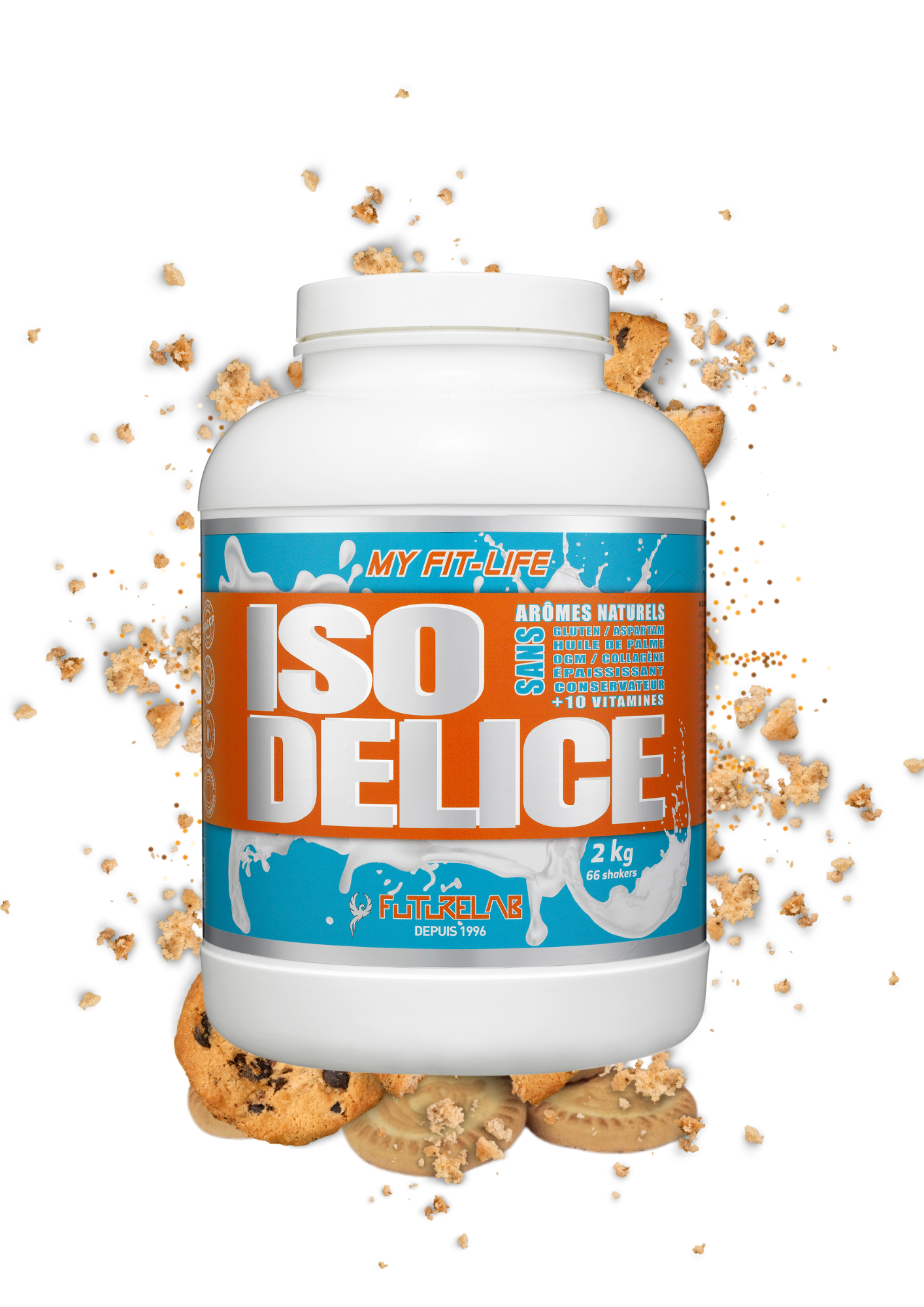 Isolate de Whey Protéine | ISO DELICE 2KG | 66 doses | Biscuit ( cookies )