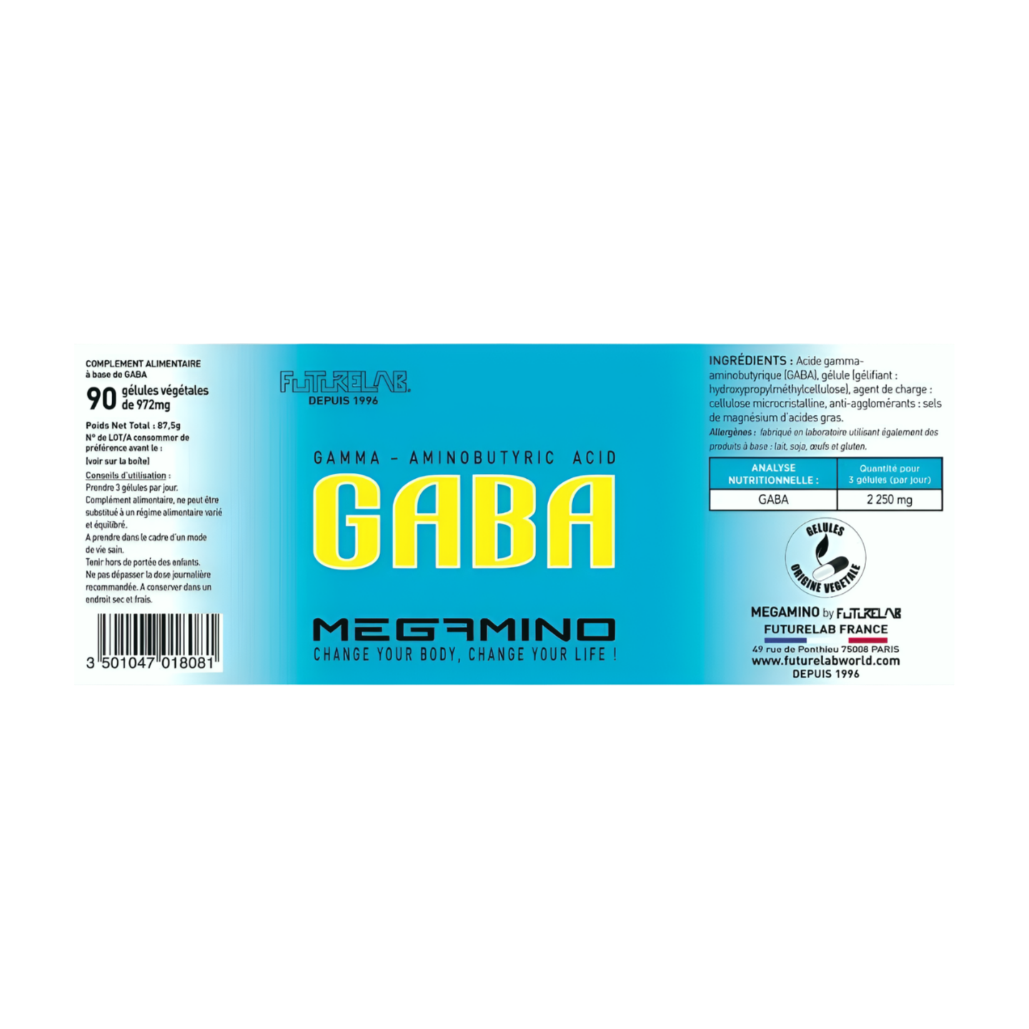 Acides Aminés | GABA | 90 gélules végétales