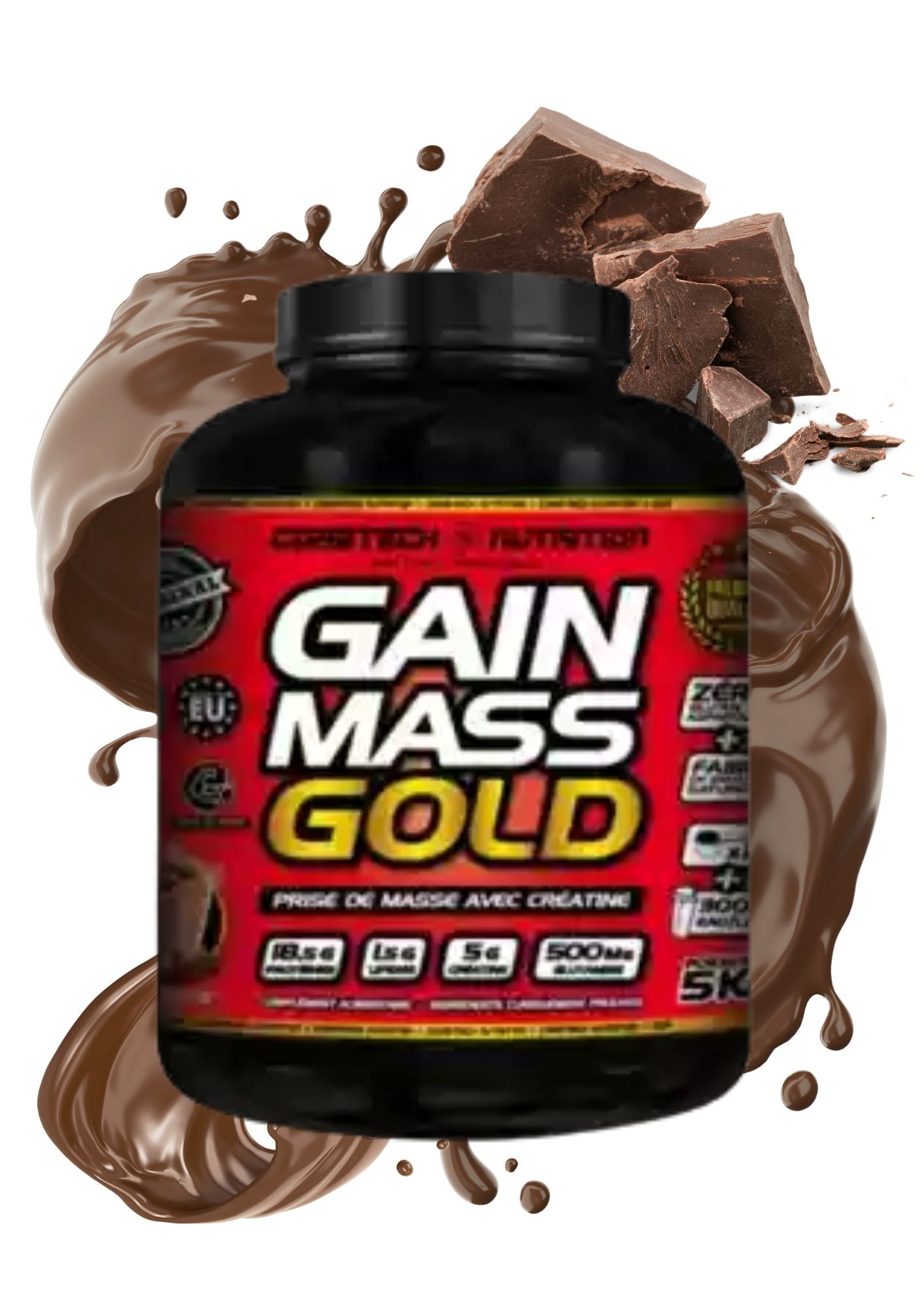 Gainer - Protéine pour prendre de la Masse | GAIN MASS GOLD 2.3KG | Chocolat