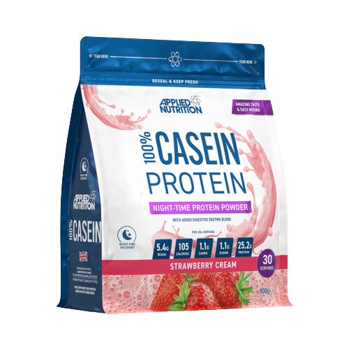 100% Casein Protein, Strawberry Cream - 900 grams