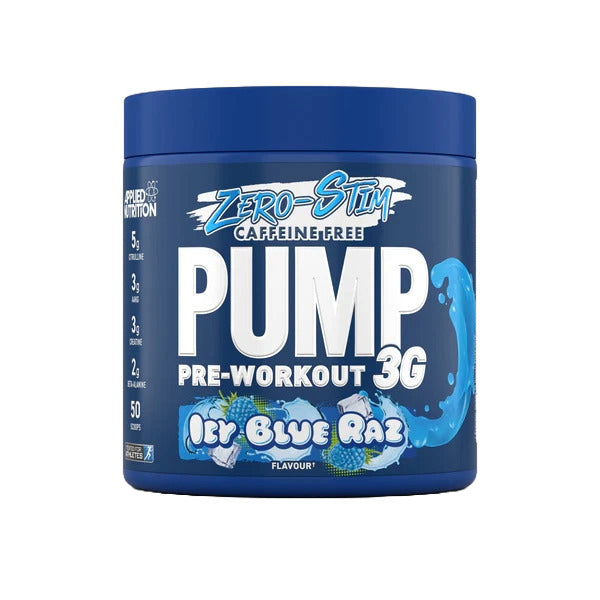 Pump 3G Pre-Workout (Zero Stimulant), Icy Blue Raz (EAN 5056555204993) - 375 grams