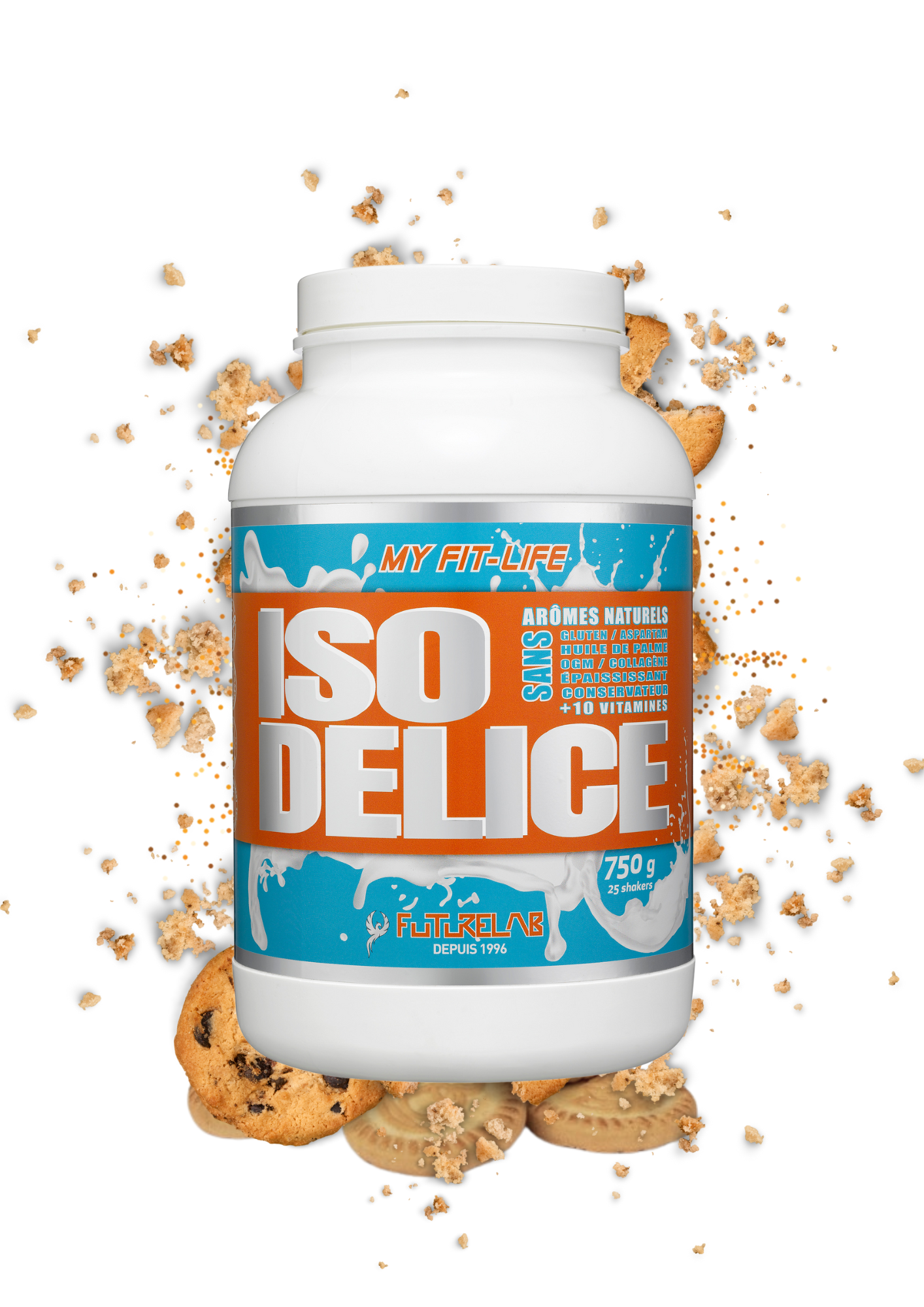 Isolate de Whey Protéine | ISO DELICE 750G | 25 doses | Biscuit ( cookies )