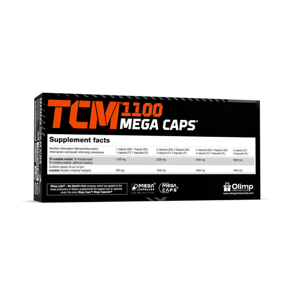 Tri-Créatine Malate | TCM 1100 MEGA CAPS | 120 capsules