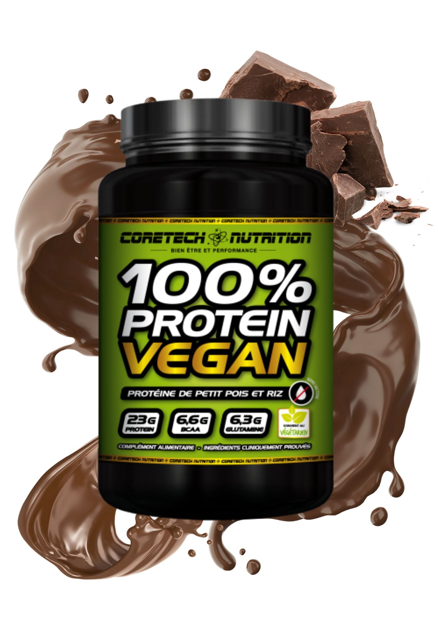 100% Protein Vegan | Protéine Végétale 908G | Chocolat