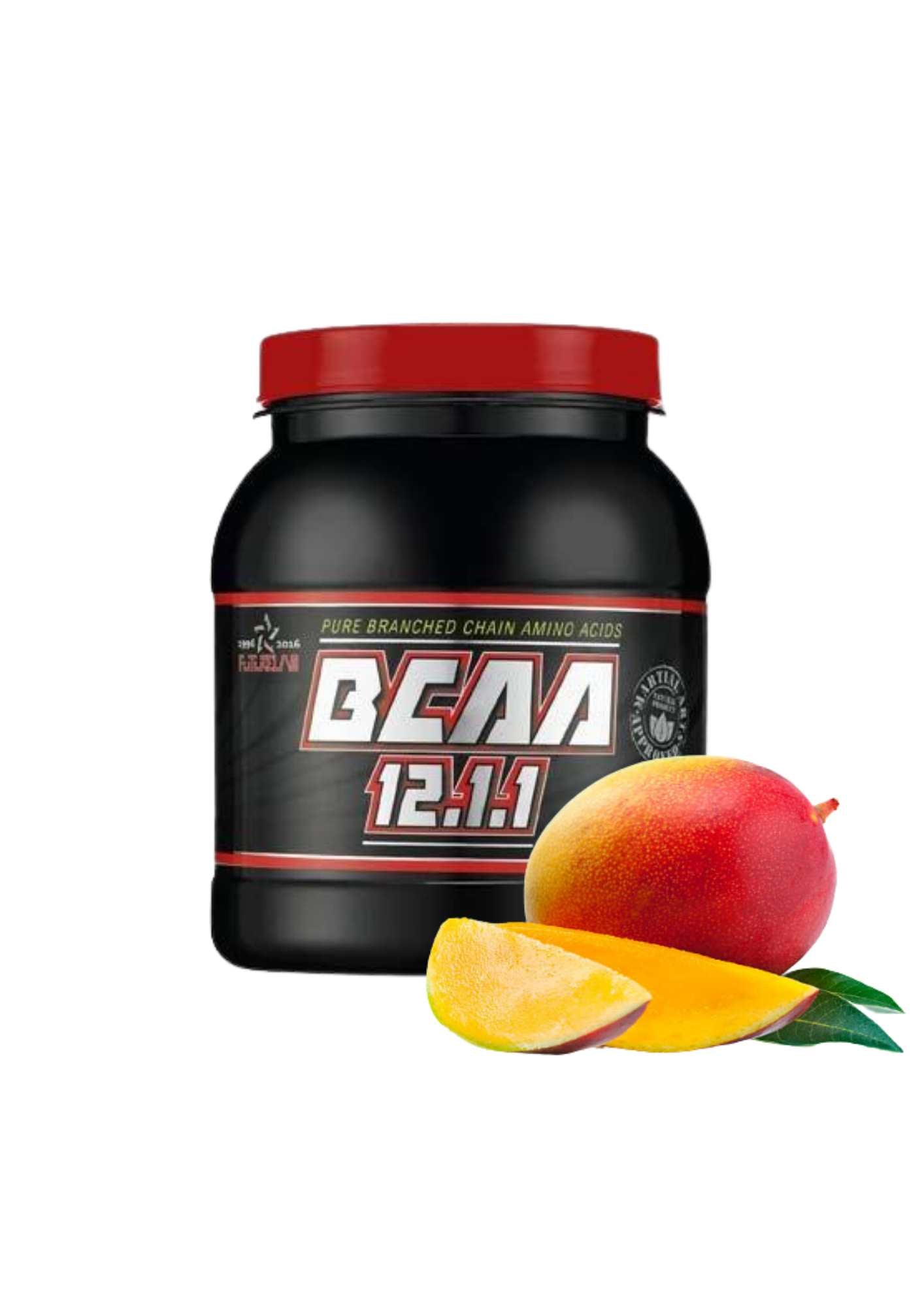 commandant costaud BCAA 12 1 1 acides aminés essentiels 100% purs futurelab 360g goût mangue délicieux pot