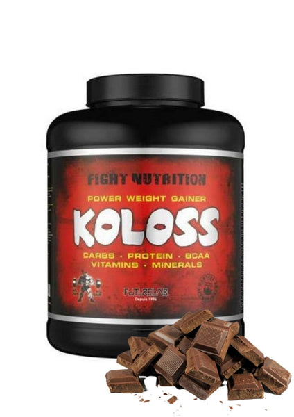 Koloss Gainer gout chocolat de chez FutureLab pour prise de masse contenant protéine, caséine, Dextrose, et Maltodrxtrine. Fabrication Française