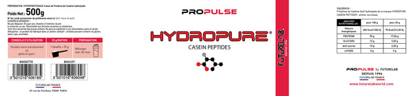 Protéine hydrolysée à digestion lente | HYDROPURE CASEIN PEPTIDES 500G | Noisette