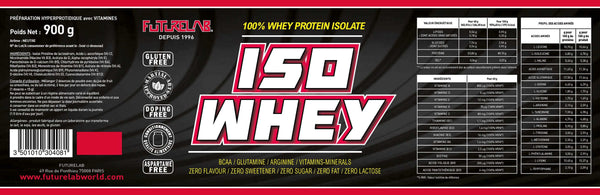 Isolate de Whey protéine native | ISO WHEY 900g | Sans arôme
