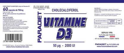 Vitamine D3 | 50 ug - 2000 iu | 60 capsules